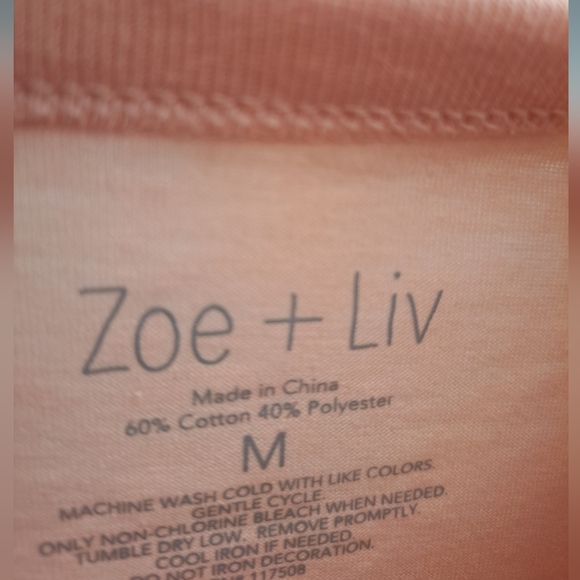 Zoe + Liv Skeleton Keep Going Peach SOFT T-shirt!  SZ Meduim #NEW - Picture 5 of 6